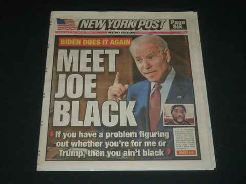 2020 MAY 23 NEW YORK POST NEWSPAPER - BIDEN DOES IT AGAIN - MEET JOE BLACK