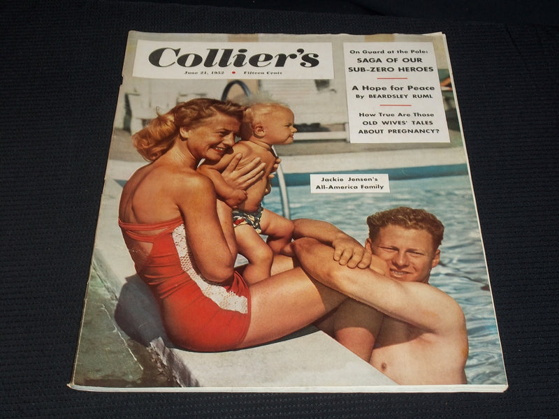 1952 JUNE 21 COLLIER'S MAGAZINE - JACKIE JENSEN'S FAMILY COVER - E 4335