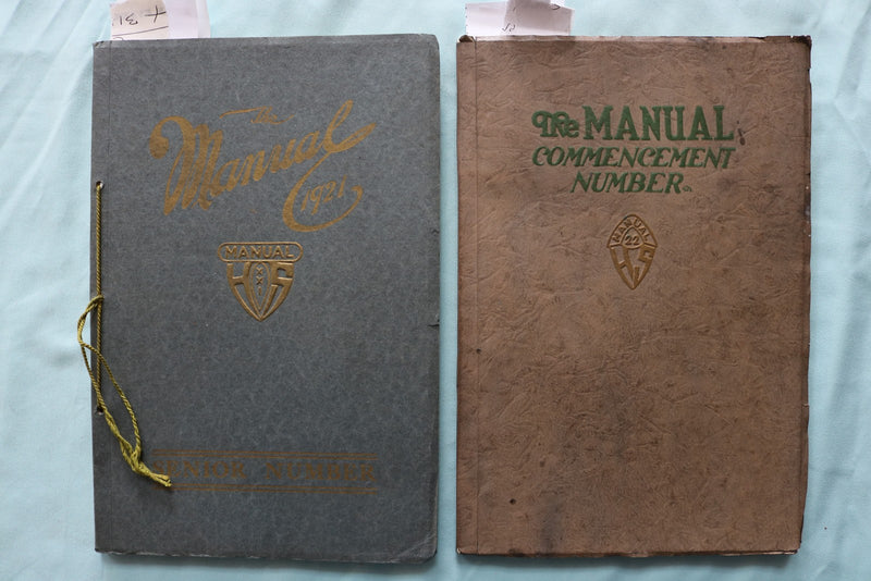 1920-1922 THE MANUAL-TRAINING H.S. PEORIA YEARBOOKS- LOT OF 2- SOFTCOVER- K 3346
