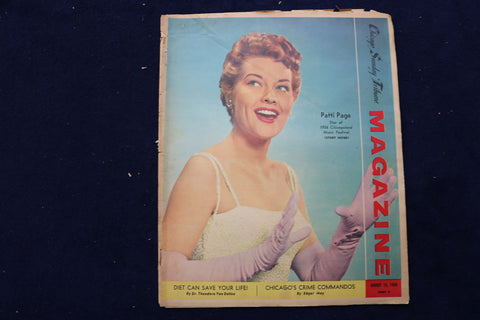 1956 AUGUST 12 CHICAGO TRIBUNE MAGAZINE - PATTI PAGE COVER - E 22218
