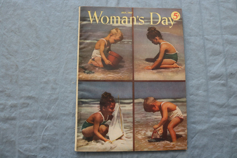 1947 JULY WOMAN'S DAY MAGAZINE - GREAT COVER, ARTICLES & ADS - ST 1000S
