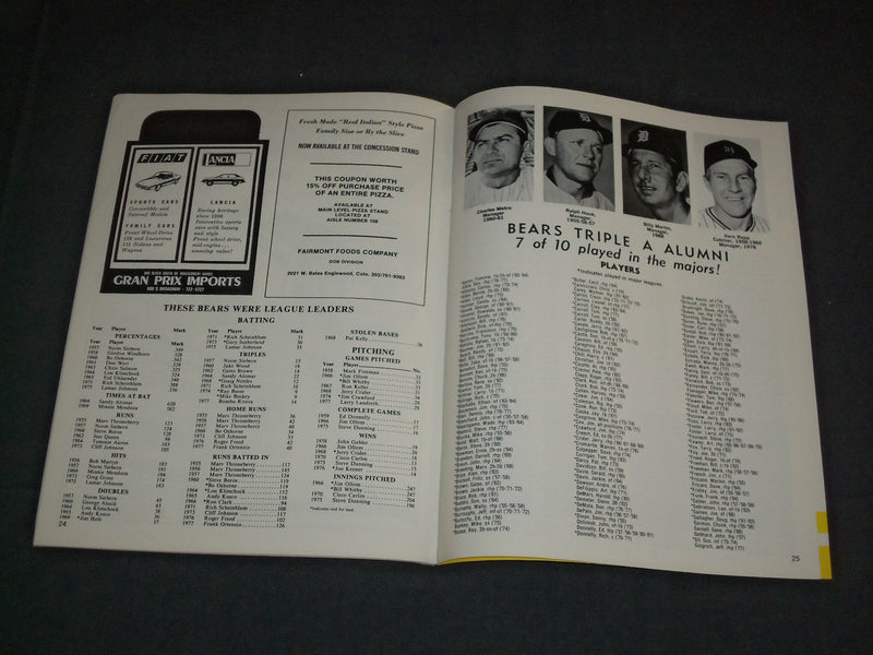 1978 DENVER BEARS PROGRAM - AMERICAN ASSOCIATION - J 3880