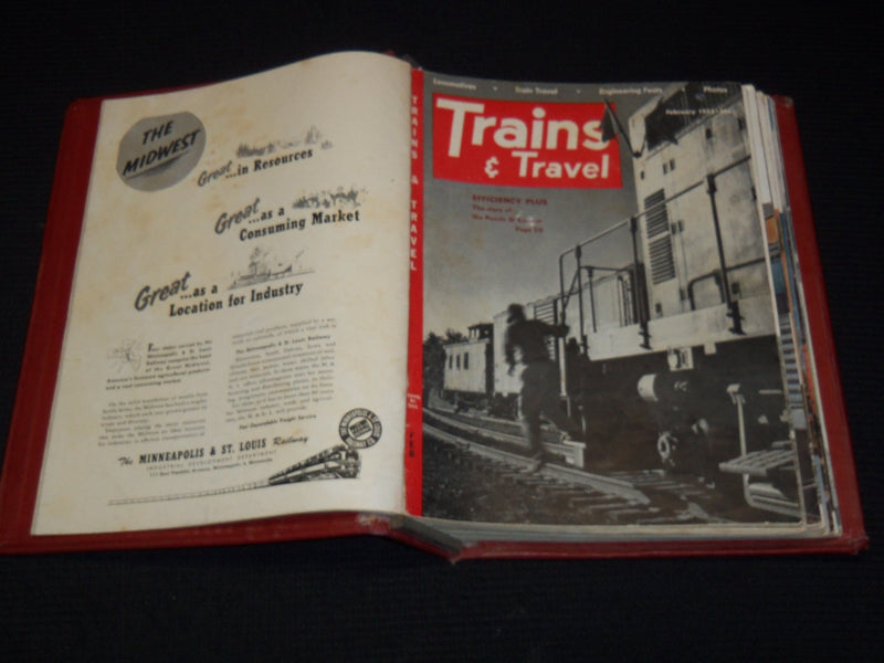 1953 TRAINS MAGAZINES BOUND VOLUME LOT OF 10 ISSUES - NICE COVERS - KD 2133B