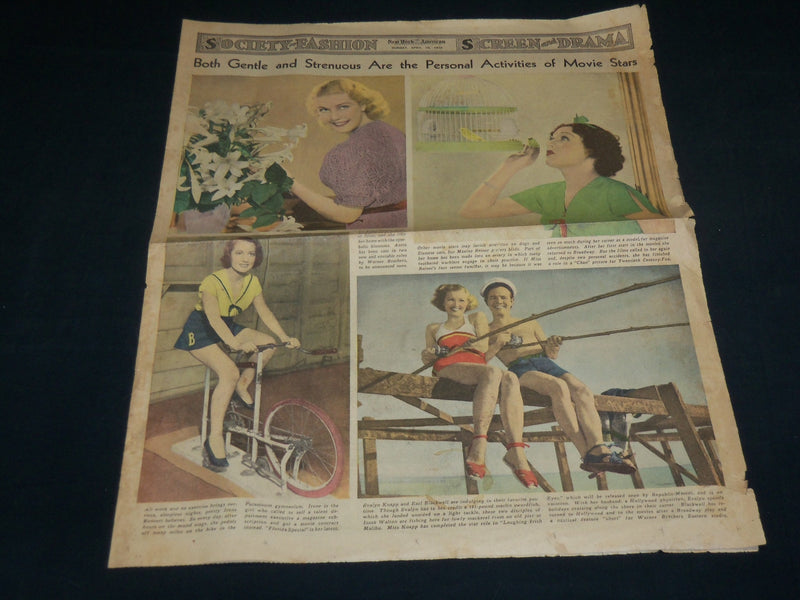 1936 APRIL 19 NEW YORK AMERICAN NEWSPAPER SCREEN & DRAMA SECTION -STARS- NP 5238