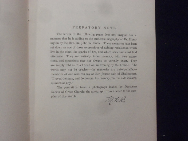 1929 MEMORIES OF WILLIAM REED HINTINGTON SOFTCOVER BOOKLET - K 220