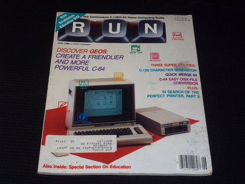 1986 JUNE RUN MAGAZINE - COMMODORE COMPUTING FRONT COVER - E 546