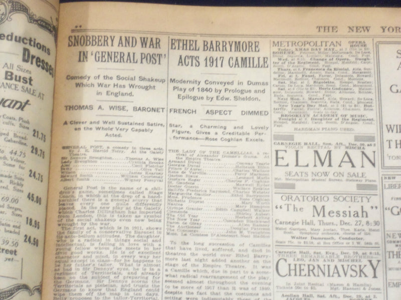 1917 DECEMBER 25 NEW YORK TIMES - TEUTONS PEACE REPLY TO RUSSIA TODAY - NT 8267