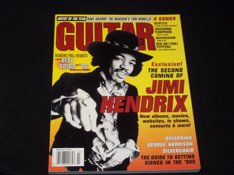 1997 MARCH GUITAR WORLD MAGAZINE - JIMI HENDRIX FRONT COVER - E 306