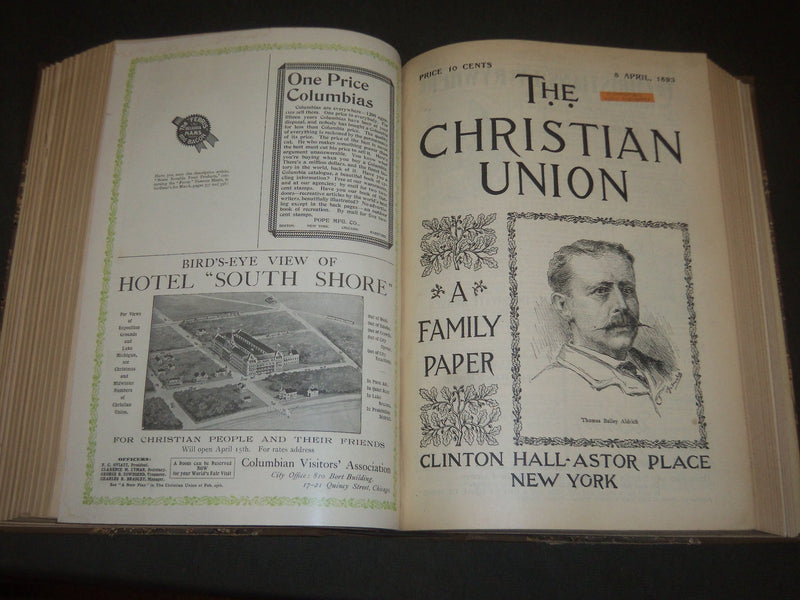 1893 JAN-JUNE THE CHRISTIAN UNION MAGAZINE BOUND VOLUME - NICE ILLUS - R 633