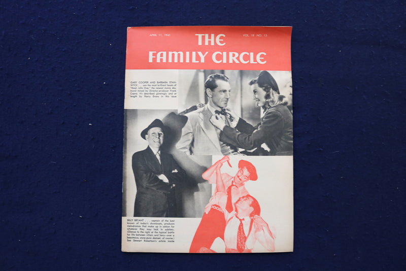 1941 APR 11 THE FAMILY CIRCLE MAGAZINE - GARY COOPER-B. STANWYCK COVER - E 18233