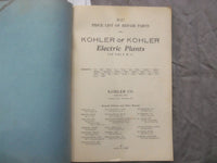 1926-1927 KOHLER OF KOHLER ELECTRIC PLANTS CATALOGS - LOT OF 3 - K 253