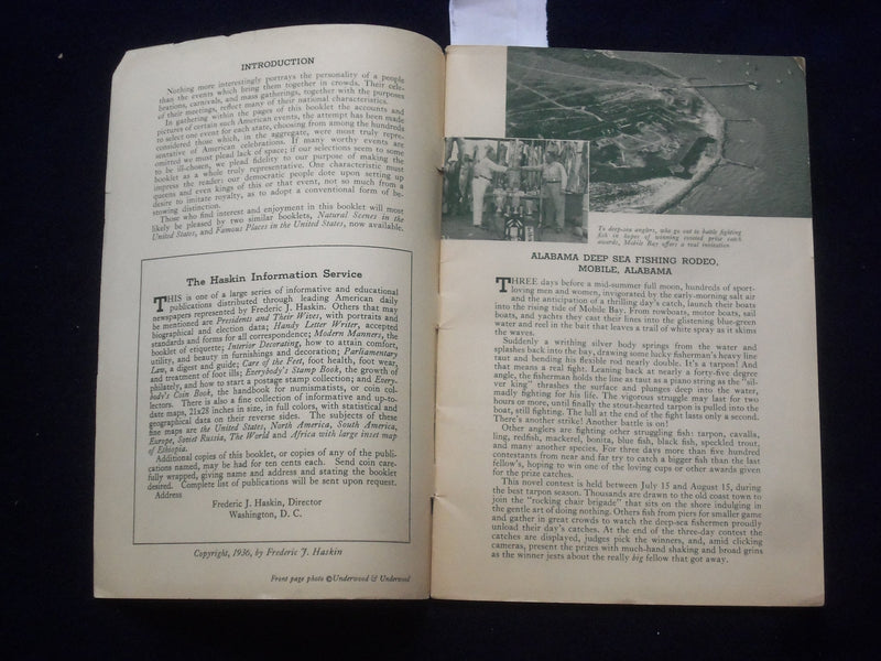1936 ANNUAL EVENTS IN THE UNITED STATES SOFTCOVER BOOK BY FREDERIC HASKIN-J 9642