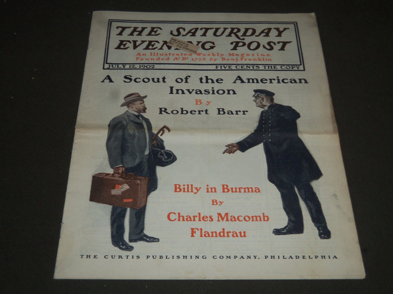 1902 JULY 12 THE SATURDAY EVENING POST MAGAZINE - ILLUSTRATED COVER- SP 1050