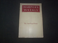 1914 JULY 18 HARPER'S WEEKLY MAGAZINE - THE ANTI-PAPAL PANIC - SP 1520A