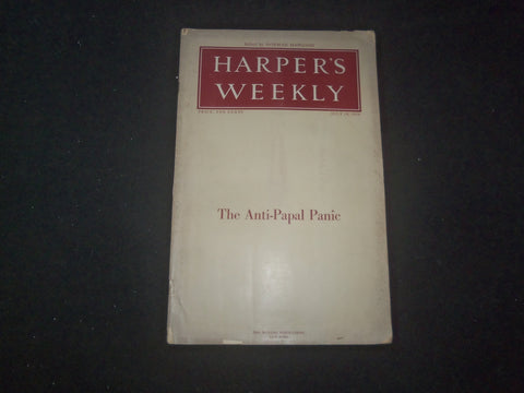 1914 JULY 18 HARPER'S WEEKLY MAGAZINE - THE ANTI-PAPAL PANIC - SP 1520A