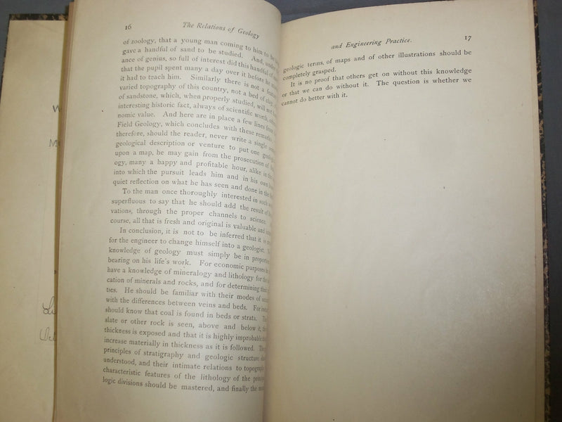 1889 THE RELATIONS OF GEOLOGY AND ENGINEERING PRACTICE - J 4920