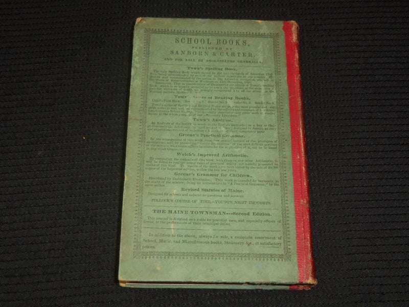 1846 WELCH'S IMPROVED AMERICAN ARITHMETIC BOOK COMPILED BY OLIVER WELCH - K 2195