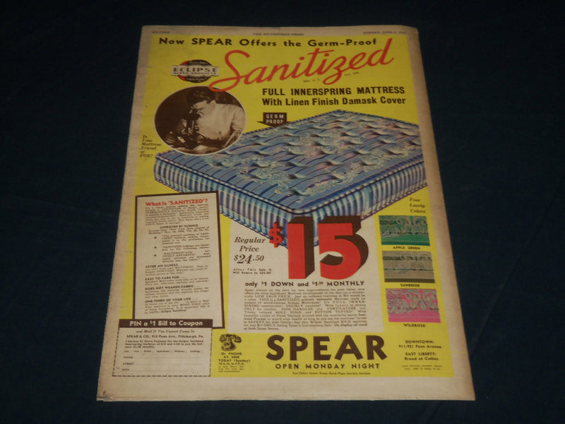 1938 JUNE 5 PITTSBURGH PRESS SUNDAY ROTO SECTION - ETHELREDA LEOPOLD - NP 4492