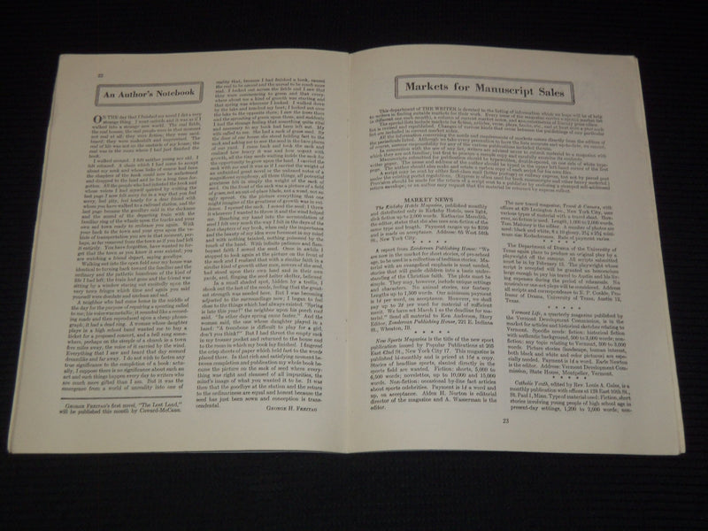 1947 JANUARY THE WRITER MAGAZINE - NOLAN MILLER - GLADYS TABER - K 1039