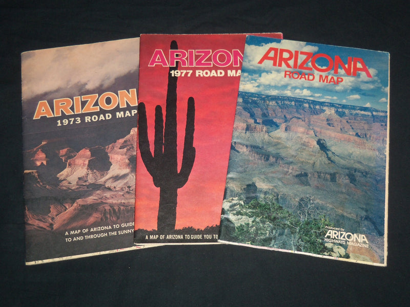 1973-1987 ARIZONA ROAD MAP LOT OF 3 ISSUES - SOFTCOVER - J 8586