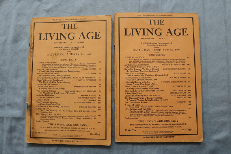 1922-1923 THE LIVING AGE MAGAZINE - LOT OF 13 - O 3896