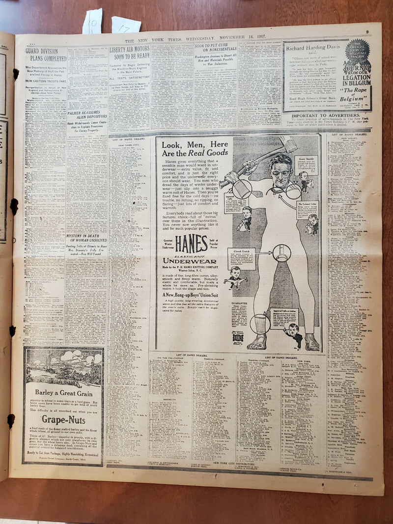 1917 NOVEMBER 14 NEW YORK TIMES - FRENCH CABINET FORCED TO RESIGN - NT 8069
