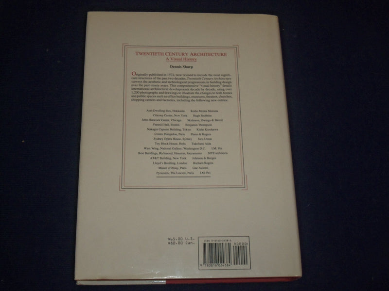 1991 TWENTIETH CENTURY ARCHITECTURE VISUAL HISTORY HARDCOVER BOOK - KD 2768
