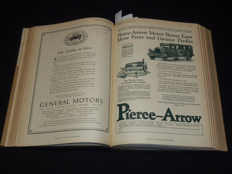 1924 APRIL 12-SEPTEMBER 15 FORBES MAGAZINE BOUND VOLUME - NICE ADS - R 10G