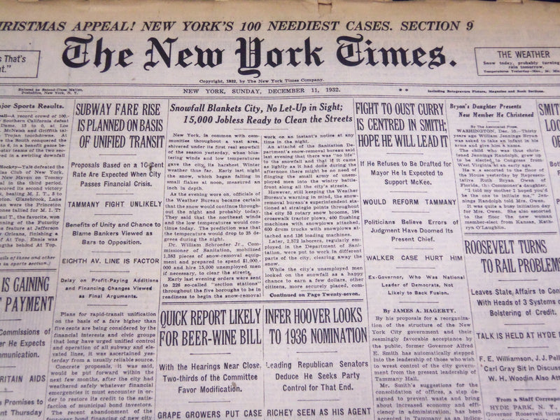 1932 DECEMBER 11 NEW YORK TIMES - FIGHT TO OUST CURRY - NT 4097