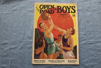 1937 JANUARY THE OPEN ROAD FOR BOYS MAGAZINE- SPORT ON SKIS-BASKETBALL- ST 5510G