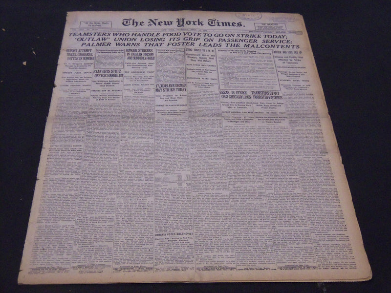 1920 APRIL 15 NEW YORK TIMES - BABE RUTH MUFFS IN FIRST YANKEE GAME - NT 5300