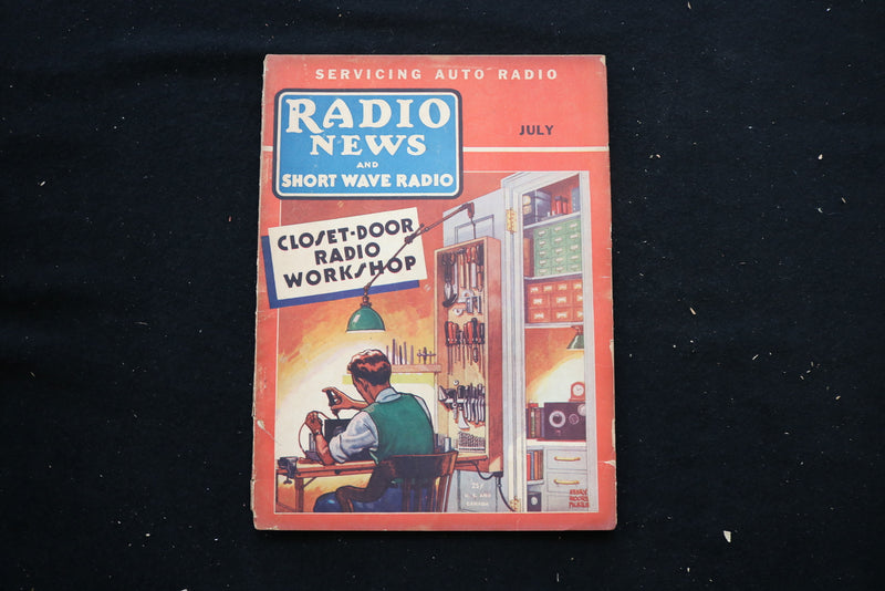 1937 JULY RADIO NEWS AND THE SHORT WAVE MAGAZINE - WORKSHOP COVER - E 10583
