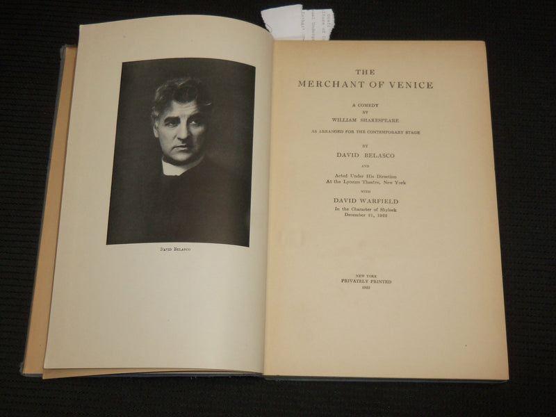 1922 THE MERCHANT OF VENICE HARDCOVER BOOK BY DAVID BELASCO - KD 7510