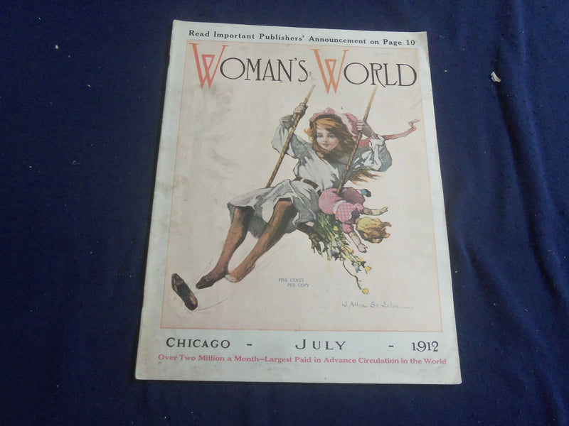 1912 JULY WOMAN'S WORLD MAGAZINE - NICE ILLUSTRATED COVER - SP 6749G