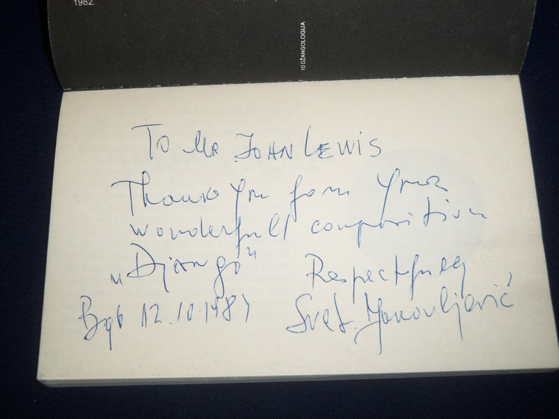 1983 DZANGOLOGIJA BOOK INSCRIBED BY SVETOLIK JAKOVLJEVIC - SERBIAN TEXT - J 4621