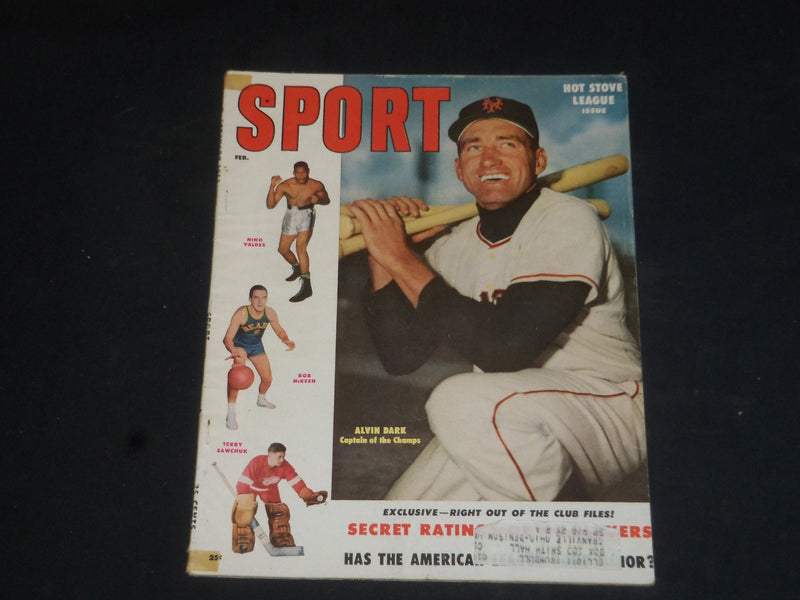 1955 FEBRUARY SPORT MAGAZINE - ALVIN DARK COVER - SP 8486