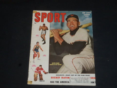 1955 FEBRUARY SPORT MAGAZINE - ALVIN DARK COVER - SP 8486