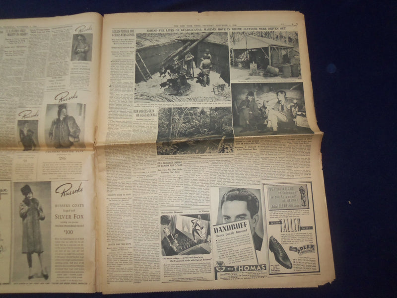 1942 NOV 5 NEW YORK TIMES - ROMMEL IN FULL RETREAT, TANKS, GUNS SMASHED- NP 6511