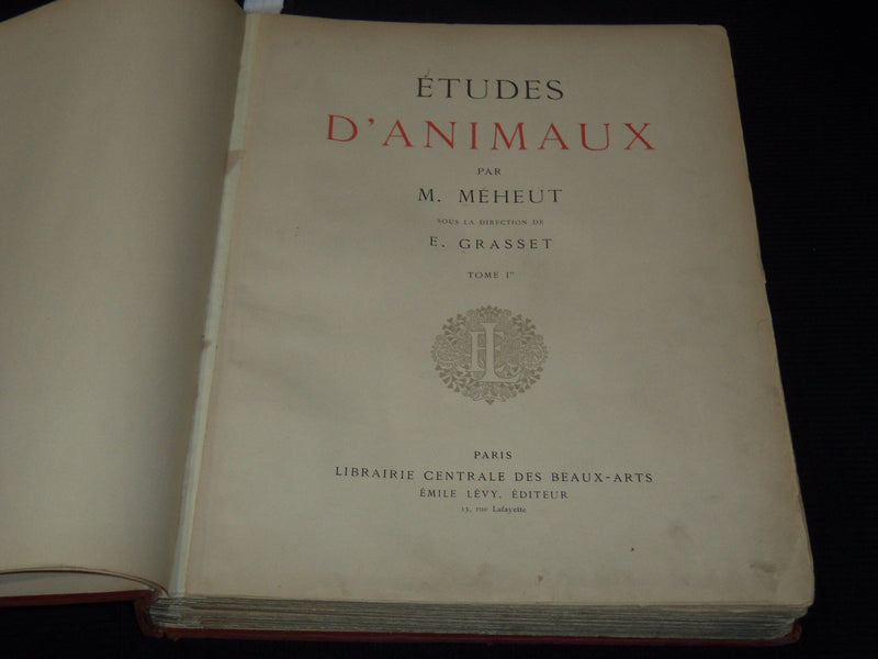 1911 ETUDES D'ANIMAUX FRENCH VOLUME BY M. MEHEUT - 50 ANIMAL PLATES - Z 277