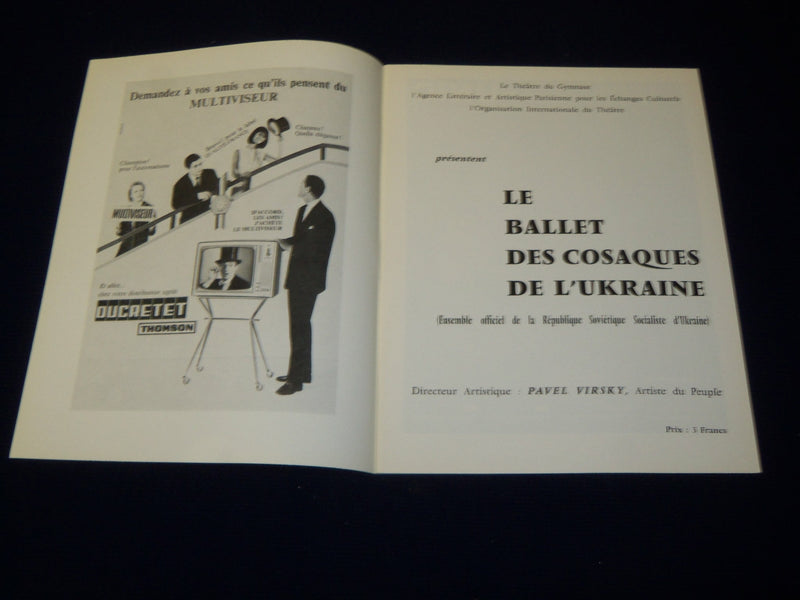 1964 LE BALLET DES COSAQUES DE L'UKRAINE PROGRAM - FRENCH - J 5124