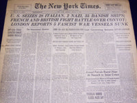 1941 MARCH 21 NEW YORK TIMES - U. S. SEIZES 28 ITALIAN, 2 NAZI SHIPS - NT 1237