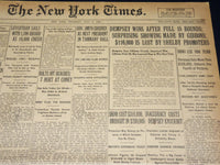 1923 JULY 5 NEW YORK TIMES NEWSPAPER-DEMPSEY WINS AFTER FULL 15 ROUNDS - NT 7738