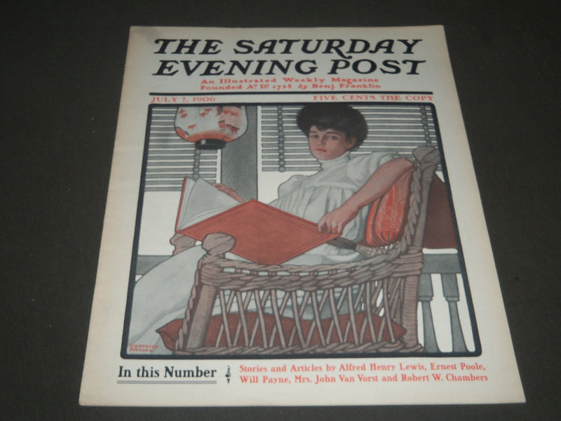 1906 JULY 7 THE SATURDAY EVENING POST MAGAZINE - ILLUSTRATED COVER- SP 979
