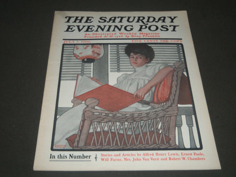 1906 JULY 7 THE SATURDAY EVENING POST MAGAZINE - ILLUSTRATED COVER- SP 979
