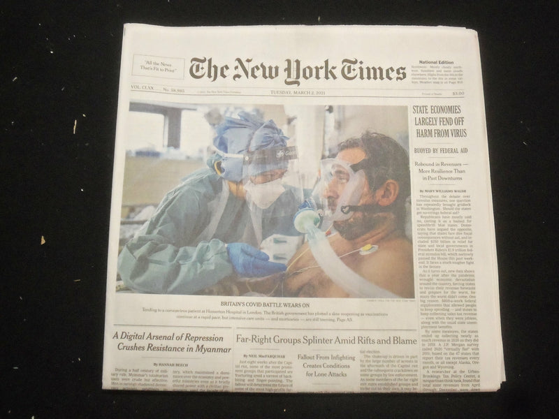 2021 MARCH 2 NEW YORK TIMES - STATE ECONOMIES LARGELY FEND OFF HARM FROM VIRUS