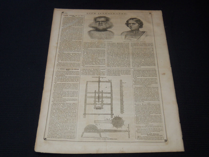 1857 MAY 16 LIFE ILLUSTRATED NEWSPAPER - J. D. SARVEN'S WOOD MACHINE - NP 5923