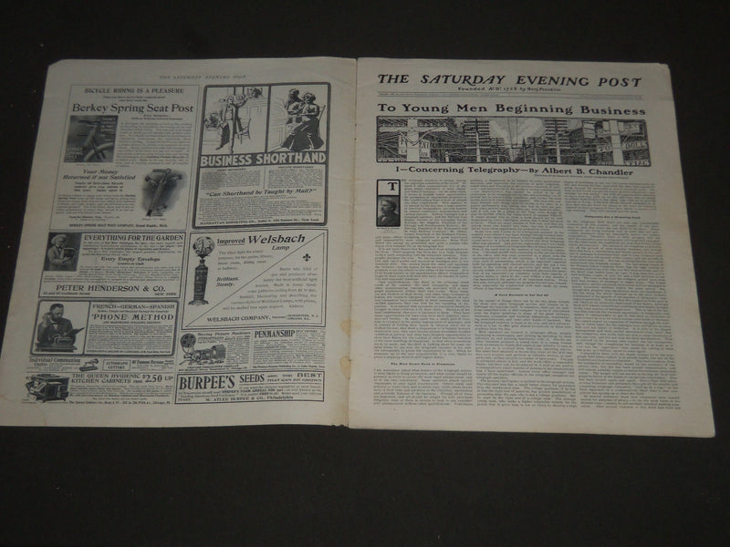 1902 JANUARY 11 THE SATURDAY EVENING POST MAGAZINE - ILLUSTRATED COVER- SP 1024