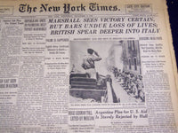 1943 SEPTEMBER 8 NEW YORK TIMES - MARSHALL SEES VICTORY CERTAIN - NT 969