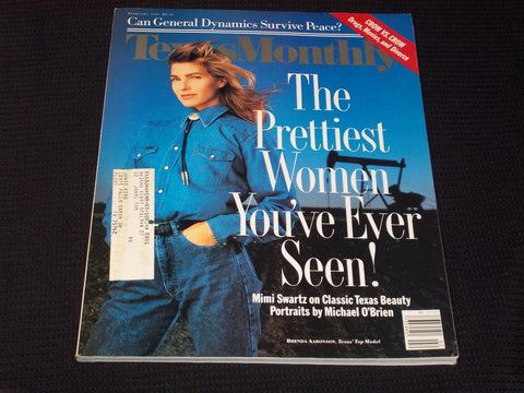 1990 FEBRUARY TEXAS MONTHLY MAGAZINE - MIMI SWARTZ FRONT COVER - E 7396