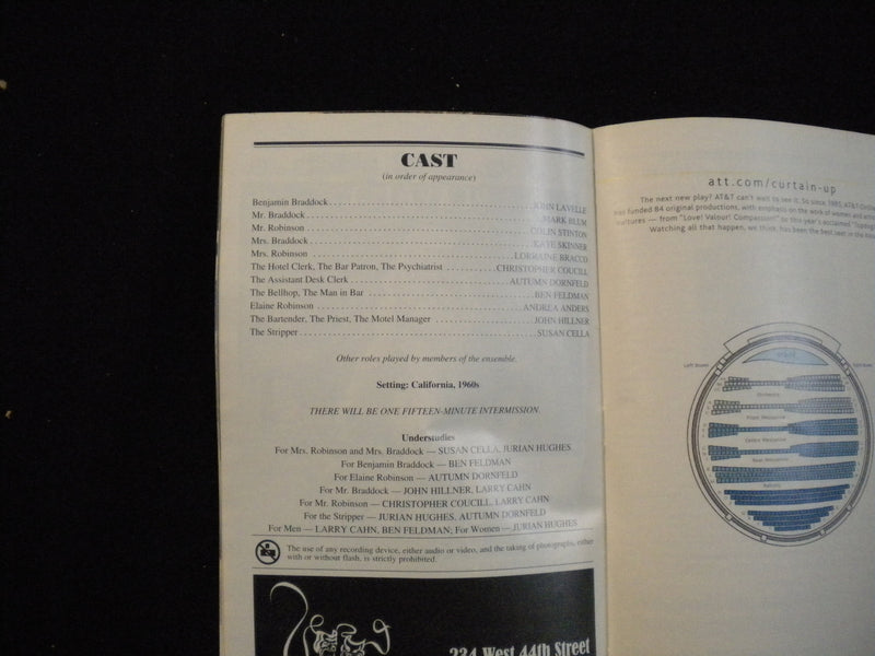 2003 THE GRADUATE PLAYBILL - LORRAINE BRACCO SIGNED + 1 OTHER SIGNATURE - J 8270